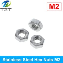 TZT 10pcs/lot Metric thread DIN934 M2 M2.5 M3 M4 M5 M6 M8 304 Stainless Steel Hex Nuts