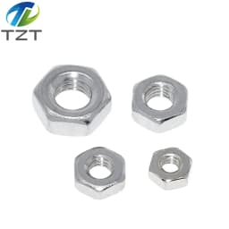 TZT 10pcs/lot Metric thread DIN934 M2 M2.5 M3 M4 M5 M6 M8 304 Stainless Steel Hex Nuts