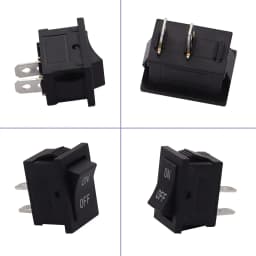 5PCS Latching Rocker Switch ON/Off 2 Pin 2 Position SPST Car Auto Boat Square Rocker Toggle Switch with Pre-Wired AC 10A/125V 6A