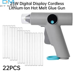25W Digital Display Wireless Lithium Electric Hot Melt Glue Gun Type C With 22pcs Glue Stick DIY Household Hand Craft Tools