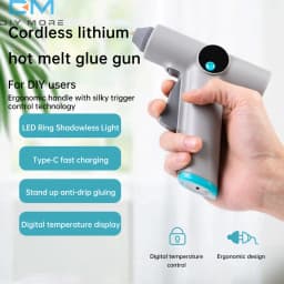 25W Digital Display Wireless Lithium Electric Hot Melt Glue Gun Type C With 22pcs Glue Stick DIY Household Hand Craft Tools