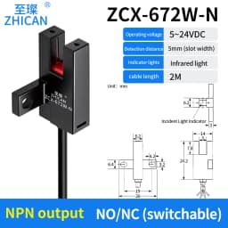 ZHICAN ZCX-670C 671W-N 672 673 674W-P Slot Photoelectric Sensor U Shaped Fork Detection Switch Limit Switch Sensor
