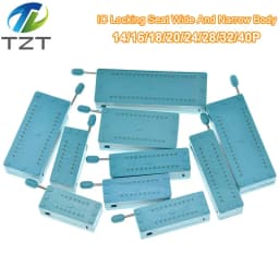 1pcs/lot 14 16 18 20 24 28 32 40 P Pin 2.54 MM Green Universal ZIF Socket Test Solder Type lock seat zif socket