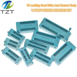 1pcs/lot 14 16 18 20 24 28 32 40 P Pin 2.54 MM Green Universal ZIF Socket Test Solder Type lock seat zif socket