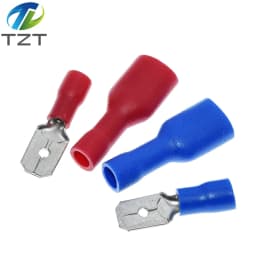 10pairs 6.3mm 16-14AWG Female Male Connector TZT  Insulated Crimp Blue Red Terminal-block FDFD2-250 MDD2-250