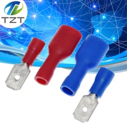 10pairs 6.3mm 16-14AWG Female Male Connector TZT  Insulated Crimp Blue Red Terminal-block FDFD2-250 MDD2-250