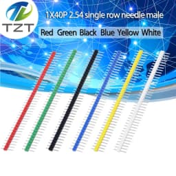 40Pin 1x40P 2.54MM Male Breakable Pin Header Strip 2.54 Long Blue Red White Green Yellow Connector 5 Colors kit