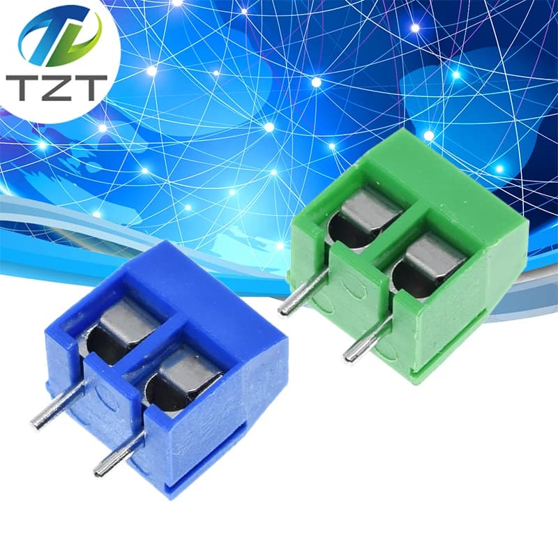 TZT 20pcs KF301-2P 301-2P 2 Pin Plug-in Screw Terminal-Block Connector 5.08mm Pitch 2 Pin Screw Terminal-Block good