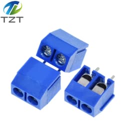 TZT 20pcs KF301-2P 301-2P 2 Pin Plug-in Screw Terminal-Block Connector 5.08mm Pitch 2 Pin Screw Terminal-Block good