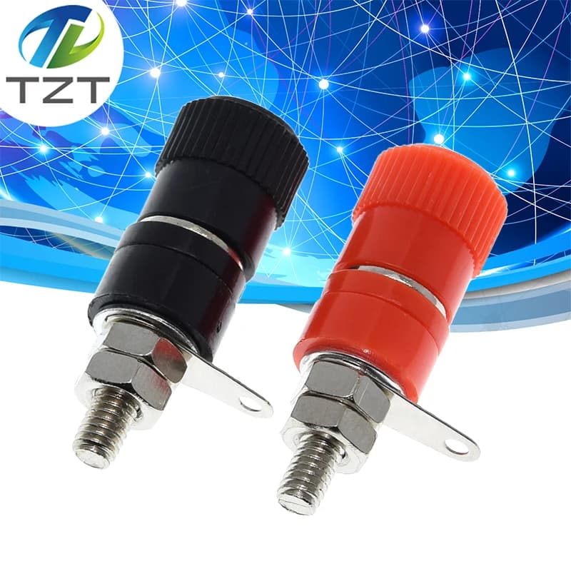 10PCS/LOT JS-910B 4mm Amplifiers Terminal-Blocks Connector Binding Post Banana Plug Jack Mount Black