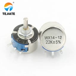 5pcs WX14-12 3W single turn wire wound potentiometer 1K 2K2 3K3 4K7 20K 10K 22K 100R 470R
