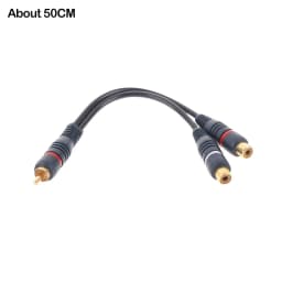 Brand New Distributor Converter Speaker Gold Cable Cord Line Cooper Wire 2RCA Female To 1 RCA Male Splitter Cable Audio Splitter