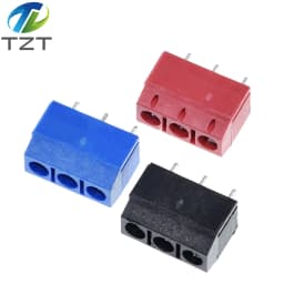 10PCS KF301- 3P screw 5.0mm terminal-block 3 Pin Spliceable terminal-block Connector Black Red And Blue
