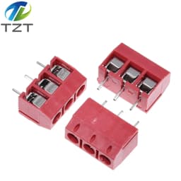 10PCS KF301- 3P screw 5.0mm terminal-block 3 Pin Spliceable terminal-block Connector Black Red And Blue