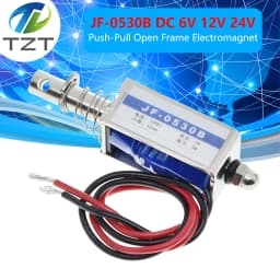 JF-0530B TZT DC 6V 12V 24V Push&Pull type Open Frame Electromagnet keepping Force 5N travel 10mm Linear Solenoid
