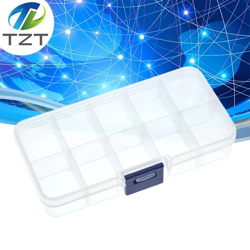 1/3PCS 10 Grid canbe remove transparent plastic small box kit