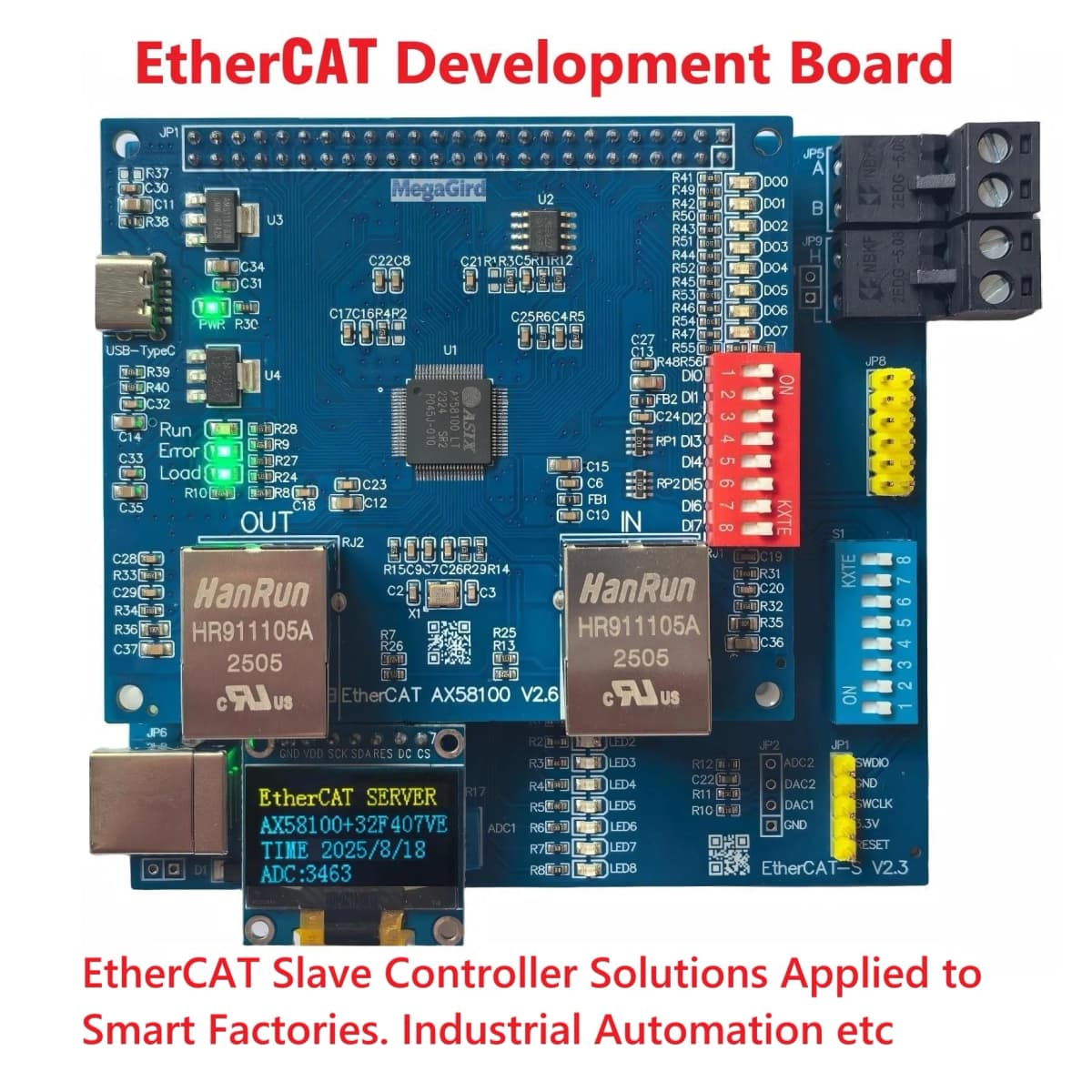 LAN9252 AX58100 EtherCAT Development Board Base on STM32 MCU,EtherCAT Slave&Master Based on Beckhoff