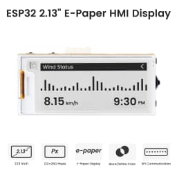 CrowPanel ESP32 2.13” E-paper HMI Display 122*250 Black/White Color Driven By SPI Interface for Arduino /ESP/MicroPython