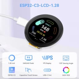 CrowPanel 1.28 inch Round IPS LCD Display Capacitive Touch SPI Screen 240*240 ESP32-C3 for LVGL/PlatformIO/Micro Python
