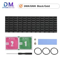 M.2 SSD Heatsink Heat 3/6MM Thickness Slotted Aluminum Heat Sink M2 SSD Cooling Kit for M.2 NGFF 2280 Solid State Drives PC