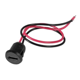 8pcs 10cm 24AWG USB 2pin Black Type-C Female Chassis C Connector Jack Female Charging Port Waterproof with Card Buckle 3A High