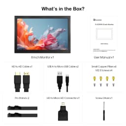 Elecrow 8 Inch HD Touch Monitor 1280*800 Portable IPS Display with Stand Backlight for RPi 5/400/4/3 Win 11/10/8/7 Jetson Nano