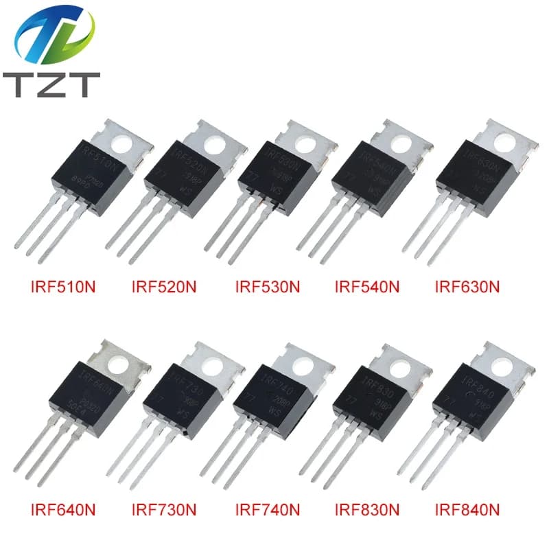 10PCS IRF640 IRF540 IRF510 IRF830 IRF530 IRF840 IRF740 IRF630 IRF520 IRF730