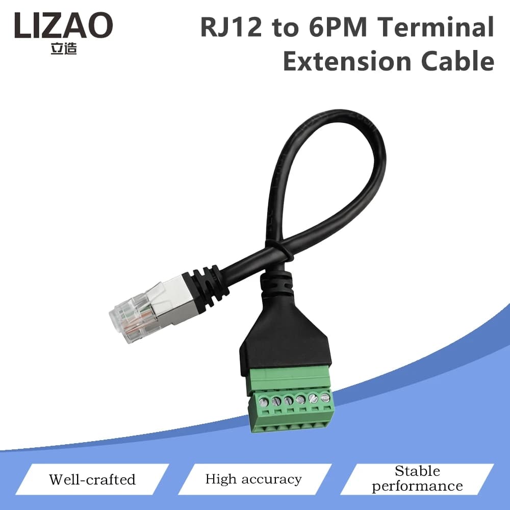 RJ12 6P Male to 6 Pin Screw Terminal Adapter Cable RJ12 to Terminal Block Breakout Cable 0.2M 0.3M 0.5M 1M 2M 4M 5M