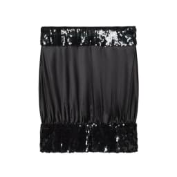 YENKYE Sexy Women Sequin Patchwork Satin Strapless Top New 2026 Party Black Crop Top