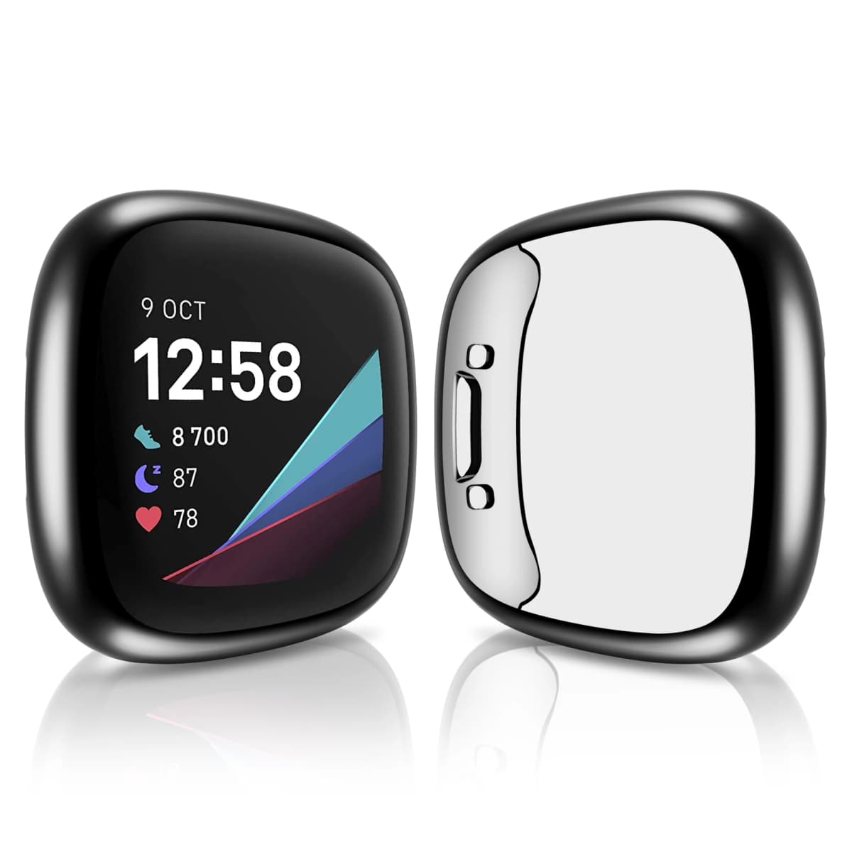 Screen Protector for Fitbit Sense 2 Case Full Soft TPU Plated Bumper Protective Cover Fitbit Versa 4/Sense 2 Case Accessories