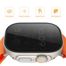 Tempered Glass+Privacy for Apple Watch Ultra2 3 49mm Case Anti-Spy Screen Protector Cover iWatch Series 9 8 7 SE 12 46mm 40 44mm