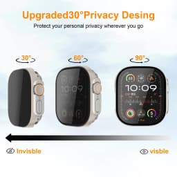 Tempered Glass+Privacy for Apple Watch Ultra2 3 49mm Case Anti-Spy Screen Protector Cover iWatch Series 9 8 7 SE 12 46mm 40 44mm