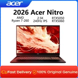 2026 Acer Nitro Gaming Laptop 16 Inch 2.5K 240Hz IPS Screen Notebook AMD Ryzen R7-260H 32GB 1TB RTX5060 Gaming Netbook Computer