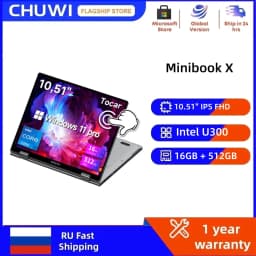 CHUWI MiniBook X 2-in-1 Touch Screen Laptop Intel U300 16GB LPDDR5 512G SSD 10.51"1920x1200 FHD Resolution Ultra-thin Notebook