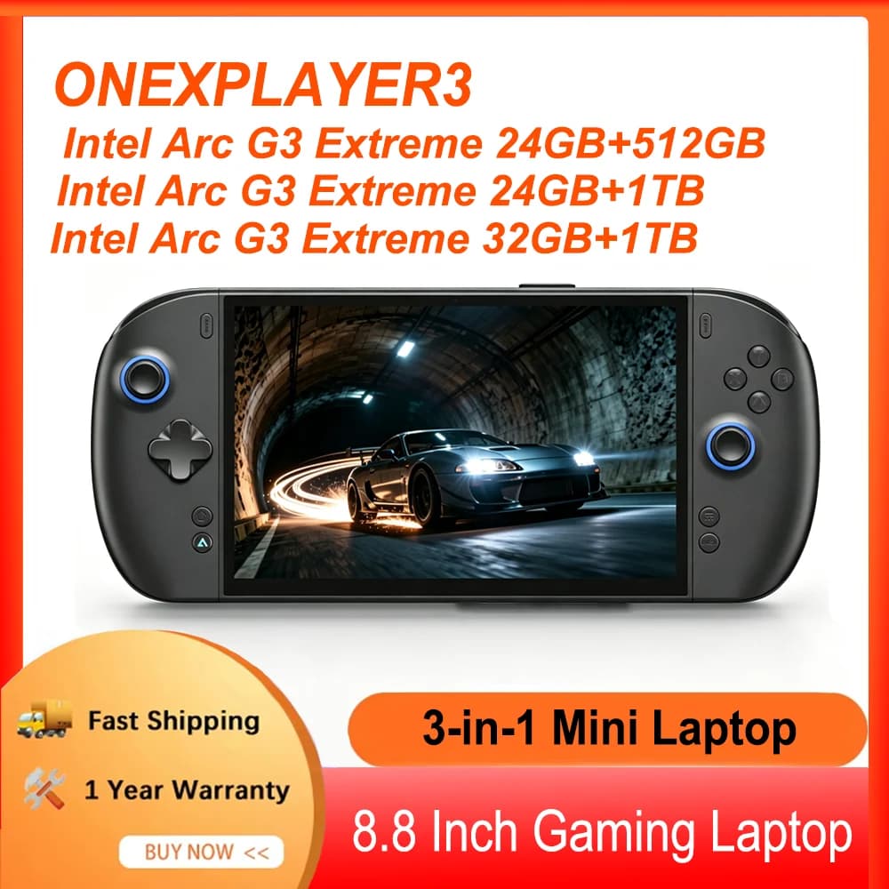 OneXPlayer 3 G3e 3-in-1 Windows Gaming Handheld 8.8 Inch 144Hz AMOLED Intel Arc G3 Extreme Portable Game Console