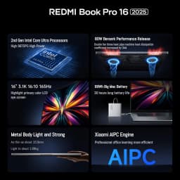 Xiaomi Laptop REDMI Book Pro 16 Ultra5-225H Ultra7-255H/32GB/1TB/3.1K/165Hz Grey