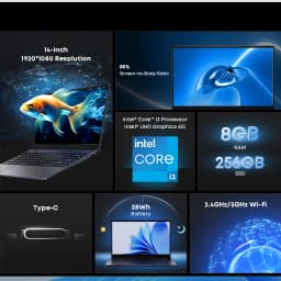 CHUWI CoreBook i3 10100Y Laptop 8GB RAM 256GB SSD 14-inch Screen UHD Graphics 615 Intel i3 Processors Windows 11 Notebook PC