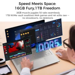Ninkear S14 Laptop 14' 2.2K IPS AMD Ryzen 5 6600H 6-Core 4.55GHz 16GB LPDDR5X 1TB PCIe SSD WiFi 6 BT5.3 PD65W Fast Charge 1kg Ultra Light Type-C Windows 11,180° Hinge Fingerprint The Perfect Gift Travel Office Computer