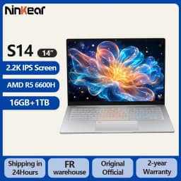 Ninkear S14 Laptop 14' 2.2K IPS AMD Ryzen 5 6600H 6-Core 4.55GHz 16GB LPDDR5X 1TB PCIe SSD WiFi 6 BT5.3 PD65W Fast Charge 1kg Ultra Light Type-C Windows 11,180° Hinge Fingerprint The Perfect Gift Travel Office Computer