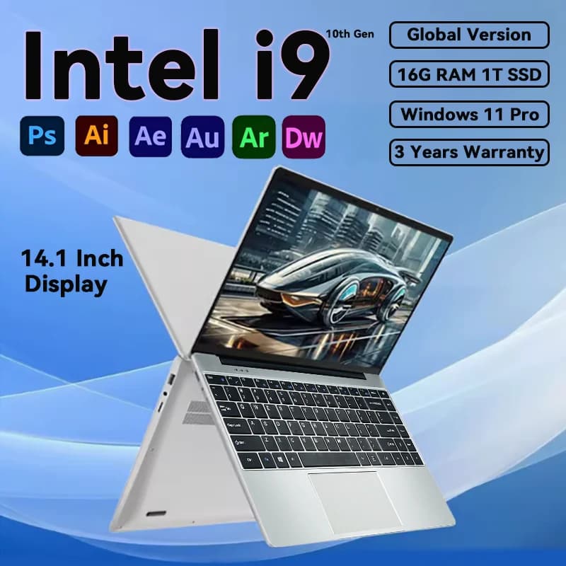 Intel Core I9-10980HK 14.1" Gaming I9 Laptop Windows 11 16GB RAM 1/2TB M.2 SSD Laptops 4K HD Gaming Notebook PC