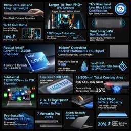 Blackview Laptop Acebook 12, Laptop 16 Inch, 16GB DDR4, 512GB SSD, Windows 11 Pro, Intel Core I5-1030NG7, 57Wh Battery, Notebook