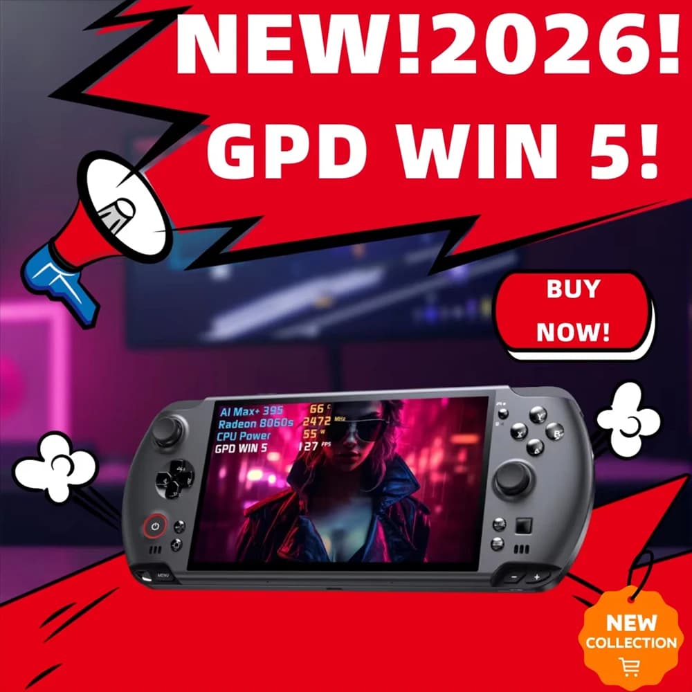 GPD WIN 5 Mini Game Machine PC AMD Ryzen AI Max 395 Processor 7-inch 120Hz 32GB/64GB/128GB LPDDR5 8000MTs Removable Battery