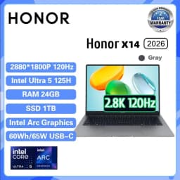 New HONOR Laptop MagicBook X14 X16 2026 120Hz Ultra 5 24GB 1TB Computer PC Notebook Ultrabook Win 11pro XIAOMI Notebook