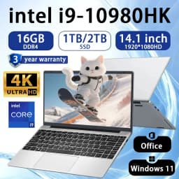 NEW Intel Core i9 10980HK laptop 14.1 inch 16GB RAM 2TB SSD Portable Gaming laptops Windows 11 Por Office PC Notebook computer