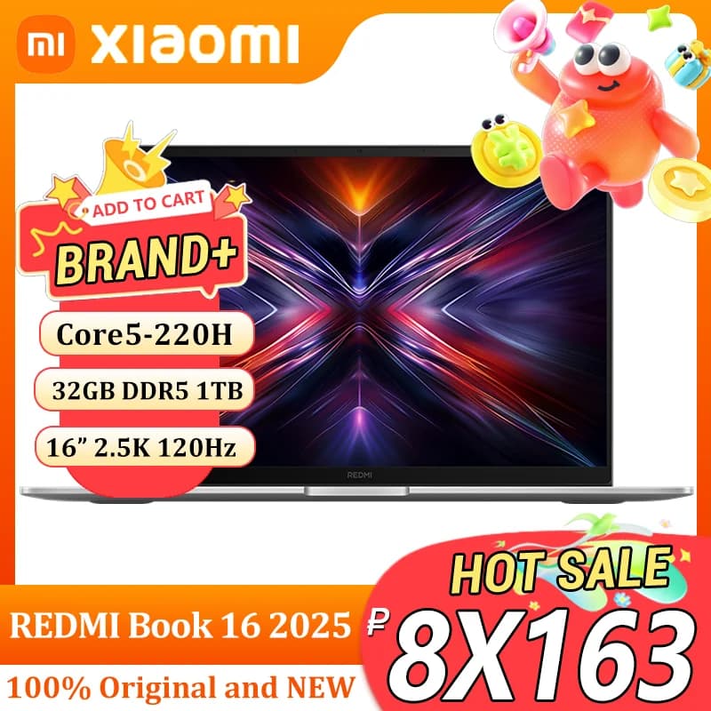 【World Premiere】Xiaomi REDMI Book 16 2025 Core5-220H 16GB/32GB+512GB/1TB 16inch 2.5K 120Hz Screen