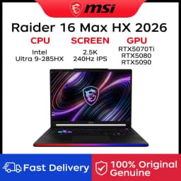2026 MSI Raider 16 Max HX Gaming Laptop 16 Inch 2.5K 240Hz IPS Screen Netbook Ultra 9-285HX 32GB 1TB RTX5070Ti Notebook Computer