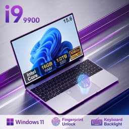 LENO Laptop 15.6" Intel Core i9 9900 Windows 11 32GB 2TB Fingerprint Unlock 1080P HD Gaming Computer PC Gamer Office Ultra Slim Notebook