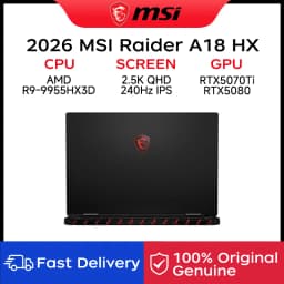 2026 MSI Raider A18 HX Gaming Laptop 2.5K QHD 240Hz IPS Screen Notebook AMD R9-9955HX3D 16GB 1TB RTX5070Ti Netbook Computer PC
