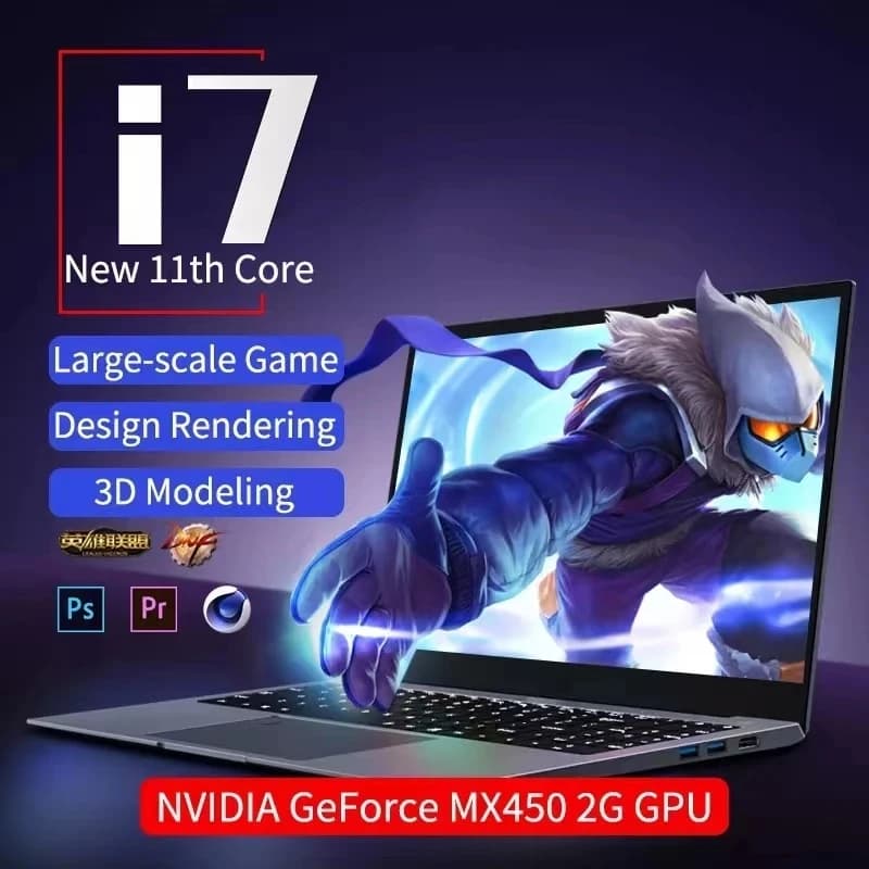2025 New Ultraslim Dedicated Gaming Laptop 15.6 Inch Intel Core i7-1260+MX550 4Gvideo  NVIDIA   RAM Fingerprint office Notebook