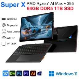 OneXPlayer Super X Gaming Laptop AMD Ryzen AI Max+395 14-inch 2.8K 60/120Hz AMOLED Tablet Windows 11 Fingerprint Unlock WIFI 7